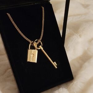 Gold Key and Lock Pendant Necklace From VICTORIAS SECRET